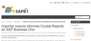 Importar Crystal Reports en SAP Business One